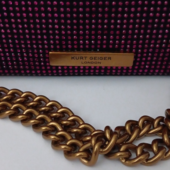 Elegant Kurt Geiger Purple Beaded Mini Crossbody/ Shoulder Bag - Picture 7 of 9